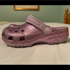Purple Glitter CROCS sz J1